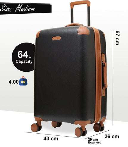 Amble Medium Hard Shell Suitcase in Black