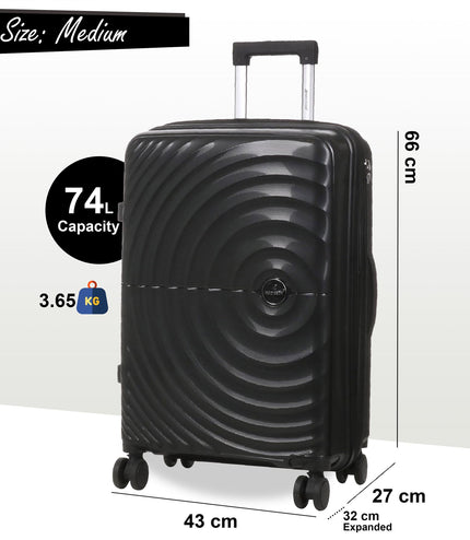 Balranald Medium Hard Shell Suitcase in Black