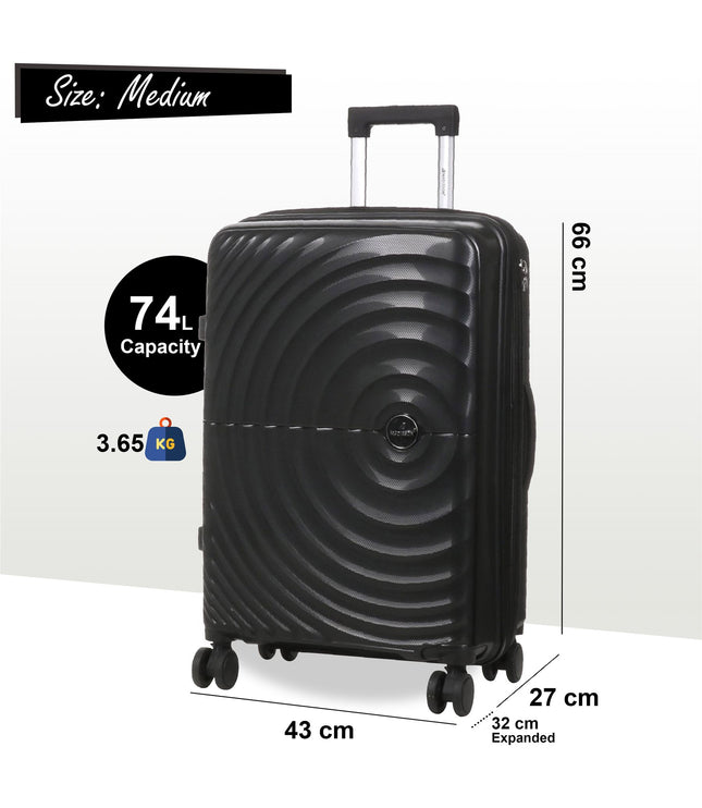Balranald Medium Hard Shell Suitcase in Black