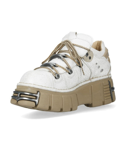 New Rock M-120N-C80 White Gothic Platform Ankle Boots