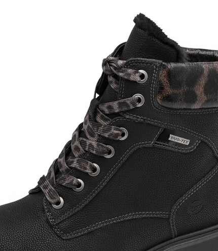 Tamaris Women’s Black Warm Lace-Up Winter Outdoor Ankle Boots - 26266-43