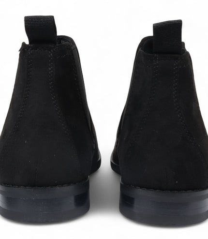 Men's Black Suede Chelsea Boots Real Leather Lined Slip-On