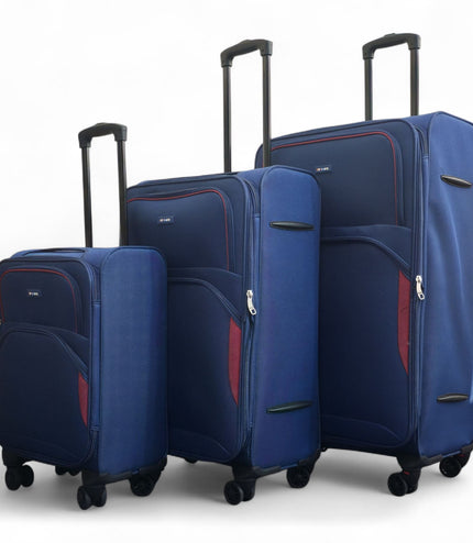Gosford Set of 3 Soft Shell Suitcase in Navy Blue