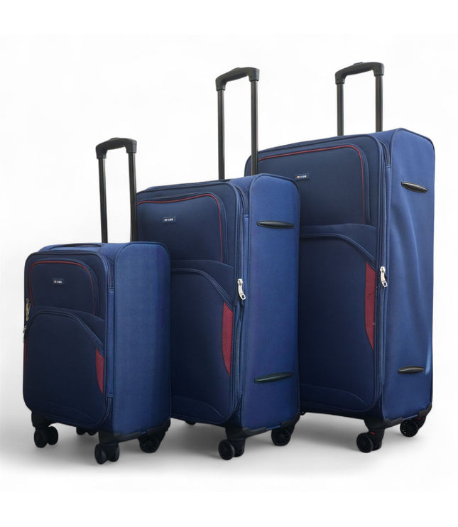 Gosford Set of 3 Soft Shell Suitcase in Navy Blue