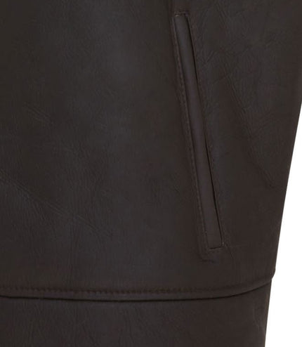 Men's Sheepskin Leather Gilet Aviator B3 Shearling Bomber Vest Waistcoat - Ginger Brown