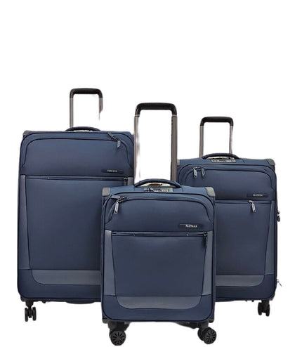 Bourne Set of 3 Soft Shell Suitcase in Navy