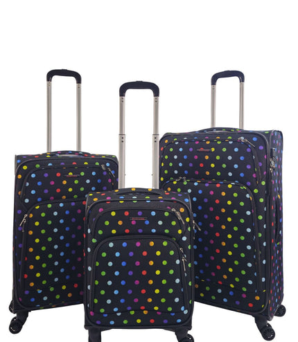 Ashbourne Set of 3 Soft Shell Suitcase in Dots