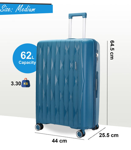 Burnaby Medium Hard Shell Suitcase in Teal Blue