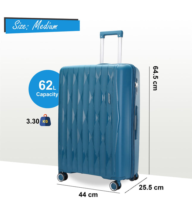 Burnaby Medium Hard Shell Suitcase in Teal Blue