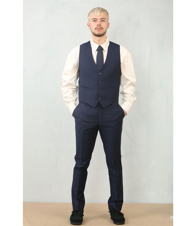 Men's Navy 3 Piece Formal Classic Prom Suit Workwear