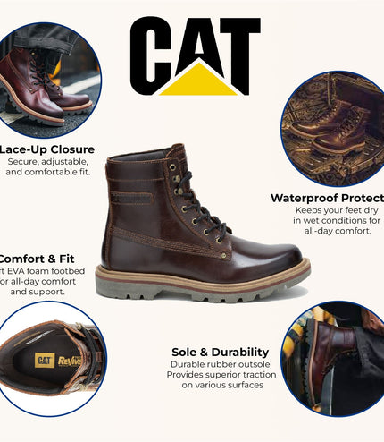 Caterpillar Colorado Grader Waterproof Brown Leather Boots