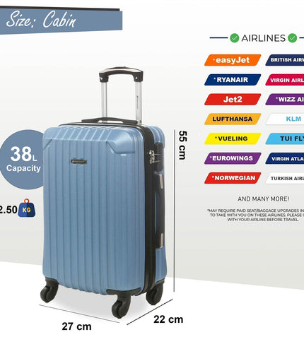Corowa Cabin Hard Shell Suitcase in Blue