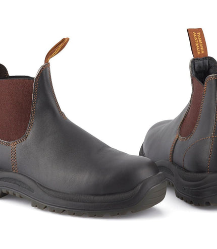 Blundstone #192 Brown Steel Toe Chelsea Boot