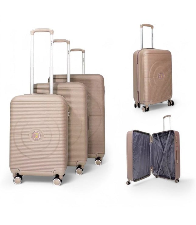 Seto Set of 3 Hard Shell Suitcase in Gold