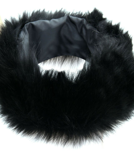 Ladies  Toscana 100% Sheepskin Leather Headband - Black
