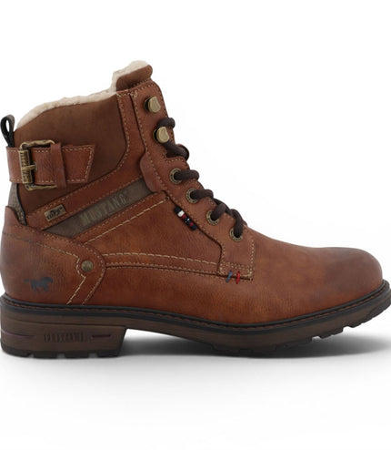Mustang Men's Brown Faux Leather Winter Lace-Up Ankle Boots - M0021001
