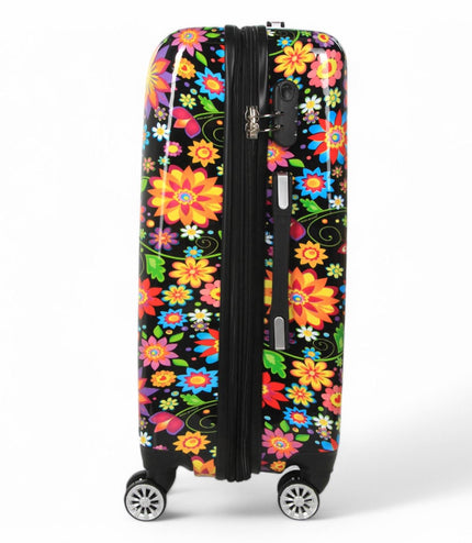 Ballina Medium Hard Shell Suitcase in Black Flower