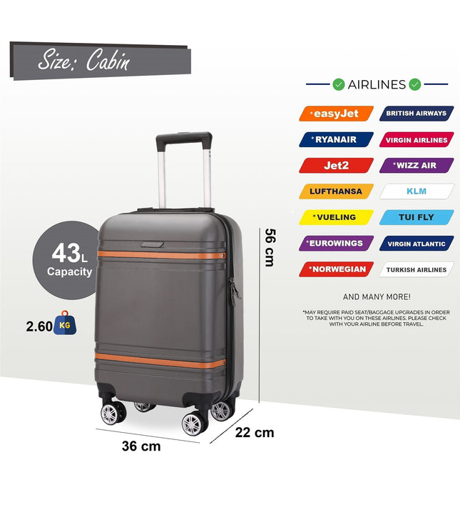 Calgary Cabin Hard Shell Suitcase in Charcoal Black