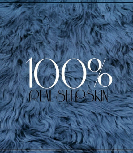 Genuine Diamond Blue Sheepskin Natural Silky Soft Fluffy Real Wool Rug
