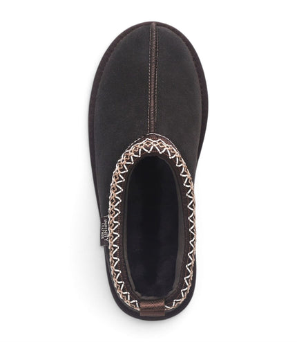 Women’s Brown Genuine Sheepskin Real Fur Winter Platform Slippers - Polar