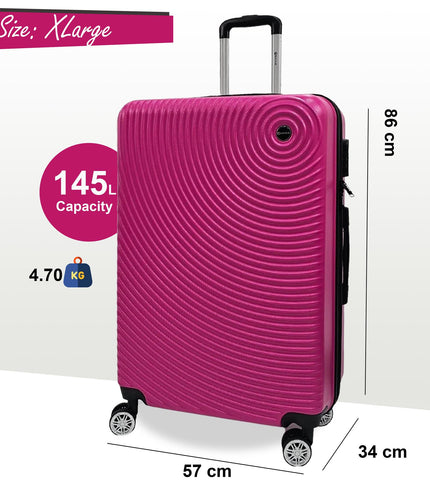 Chorley Extra Large Hard Shell Suitcase in Fuschia