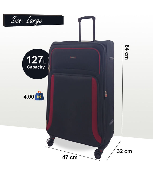 Arundel Large Soft Shell Suitcase in Black