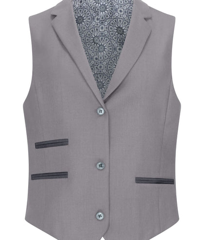 Women's 3 Piece Tailored Fit Plain Grey Formal Office Suit