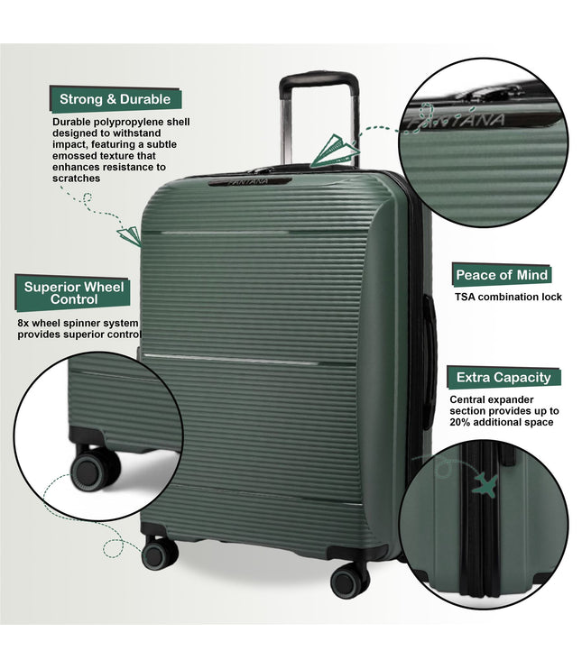 Abiko Set of 3 Hard Shell Suitcase in Olive