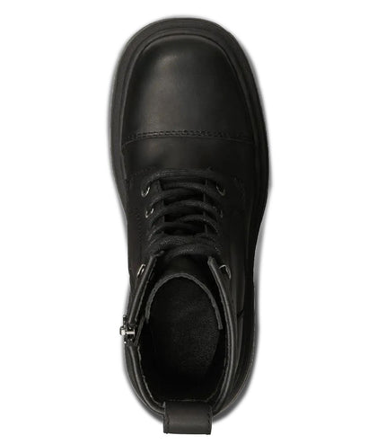 Windsorsmith Womens Black Leather Chunky Platform Combat Boots - Destroy
