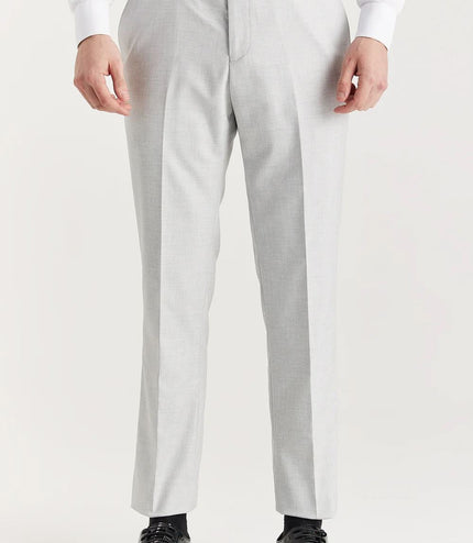 Men's Silver Lightweight Summer Wedding Party Trouser