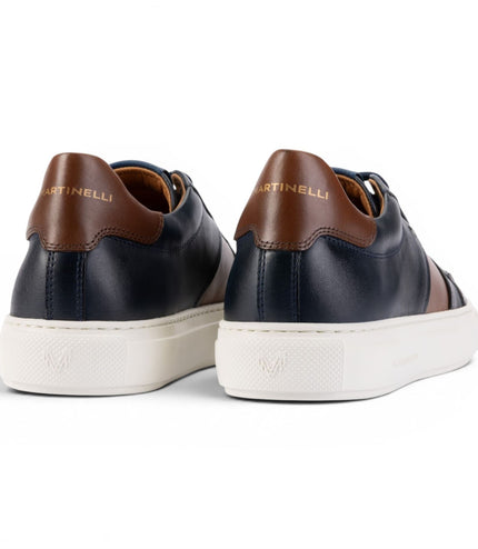 Martinelli Men's Blue Leather Sneakers Trainer Shoes - Hastings