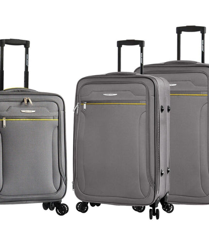 Cinderford Set of 3 Soft Shell Suitcase in Grey