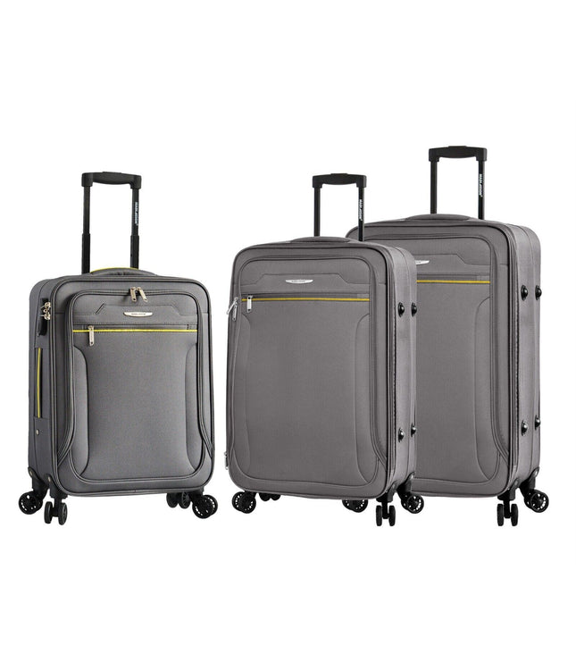 Cinderford Set of 3 Soft Shell Suitcase in Grey