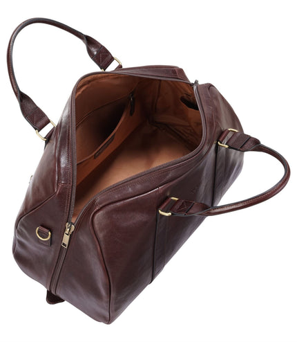 Vintage Genuine Leather Brown Holdall Duffle Gym Travel Bag - Atlas