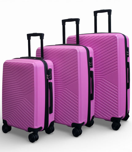 Junee Set of 3 Hard Shell Suitcase in Pink