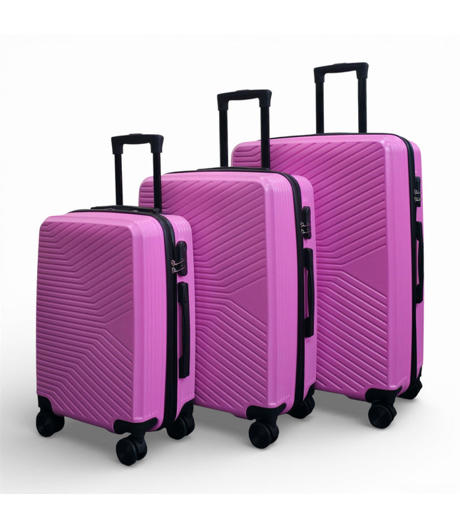Junee Set of 3 Hard Shell Suitcase in Pink
