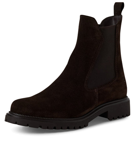 Tamaris Womens Mocca Brown Leather Classic High Chelsea Ankle Boots