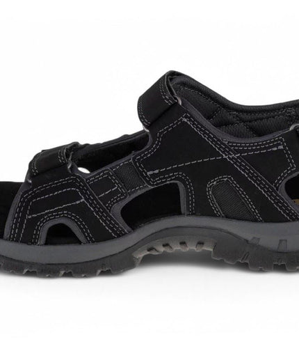 Caterpillar Men's Black Leather Giles Trekking Sandals