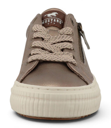 Mustang Women's Golden Faux Leather Trainer Sneaker Casual Shoes - M0112011