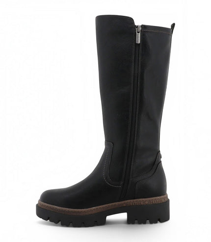 Mustang Women's Black Knee High Chunky Long Winter Boots - M0062001