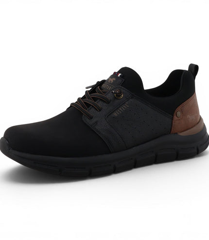 Mustang Men's Black Lightweight Lace-Up Trainers Shoes - M0061005