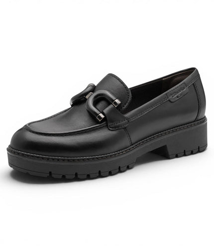 Tamaris Women's Black Leather Loafer Comfort Shoes - 24740-47
