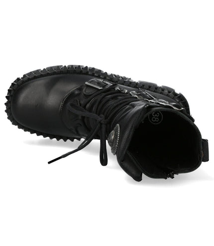 New Rock Mid-Calf Leather Platform Boots-WALL373-S6