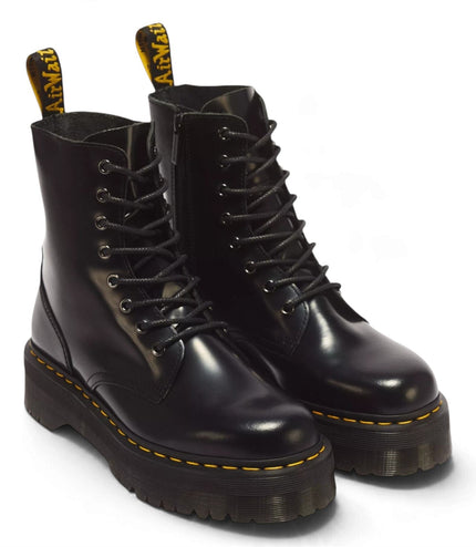 Dr Martens Jadon Black Smooth Leather Platform Boots - 15265001