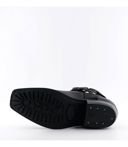 Grinders Unisex Black Western Leather Boots - Renegade Lo