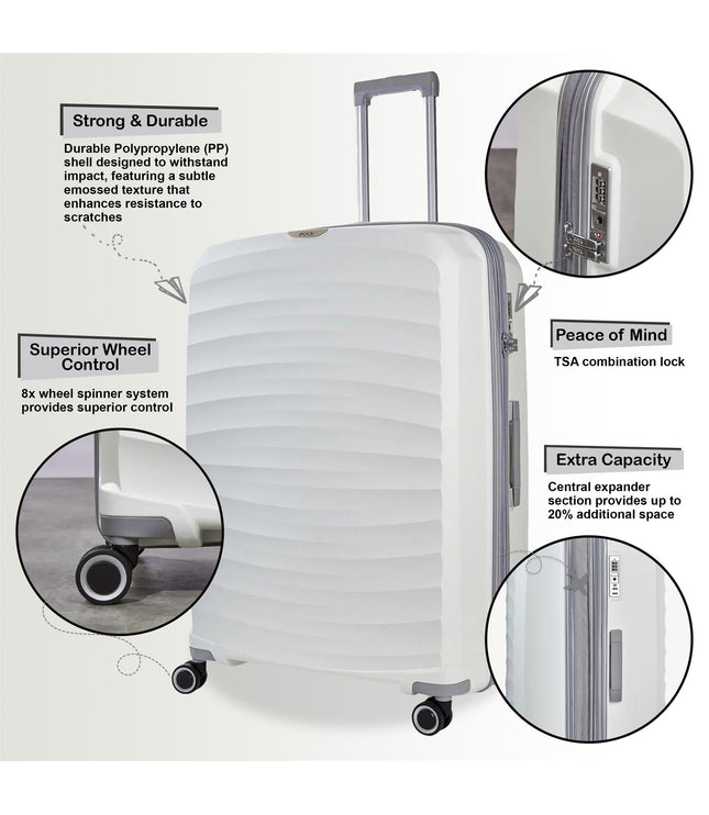 Alton Set of 3 Hard Shell Suitcase in White