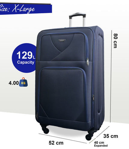 Nagoya X-Large Soft Shell Suitcase in Navy