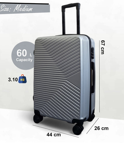 Junee Medium Hard Shell Suitcase in Silver