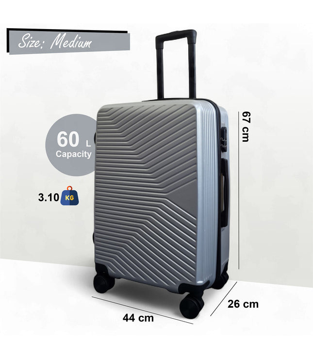 Junee Medium Hard Shell Suitcase in Silver