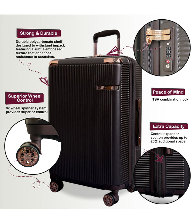 Cowra Medium Hard Shell Suitcase in Marron